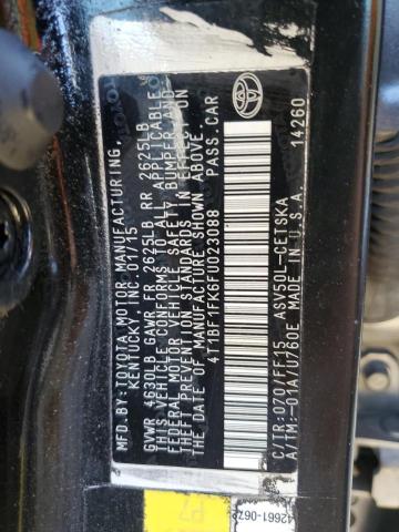 Photo 10 from auction – 2015 TOYOTA CAMRY LE with VIN 4T1BF1FK6FU023088