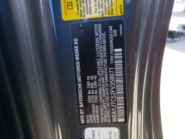 Photo 10 from auction – 2015 BMW 2 SERIES with VIN WBA1J7C52FV358971