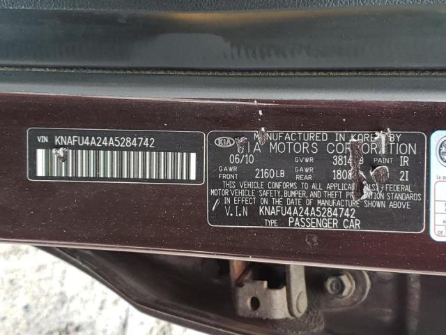 Photo 10 from auction – 2010 KIA FORTE EX with VIN KNAFU4A24A5284742