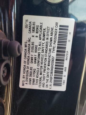 Photo 10 from auction – 2016 HONDA CIVIC EX with VIN 2HGFC3B34GH355657