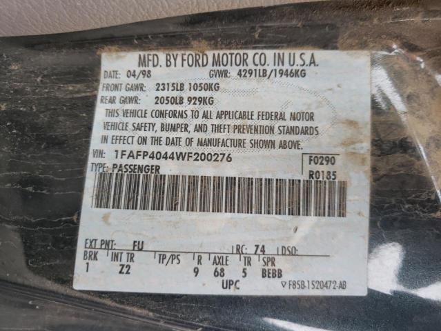 Photo 10 from auction – 1998 FORD MUSTANG with VIN 1FAFP4044WF200276