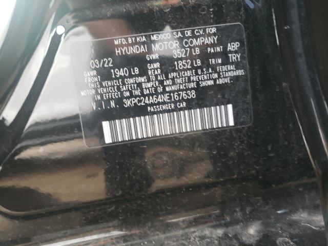 Photo 10 from auction – 2022 HYUNDAI ACCENT SE with VIN 3KPC24A64NE167638