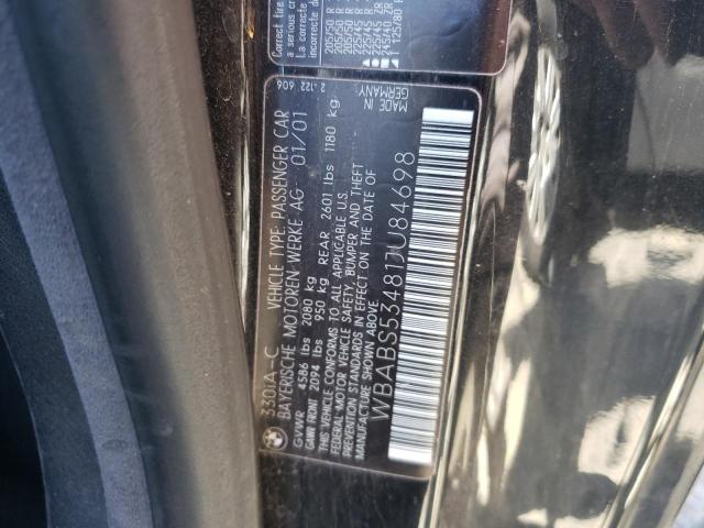 Photo 10 from auction – 2001 BMW 330 CI with VIN WBABS53481JU84698