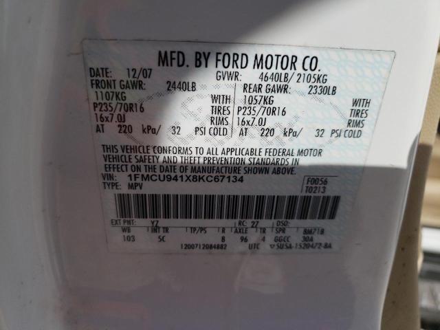 Photo 10 from auction – 2008 FORD ESCAPE LIM with VIN 1FMCU941X8KC67134