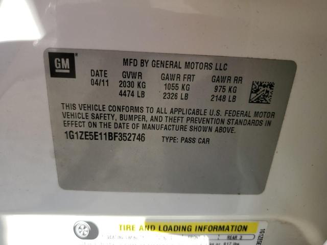 Photo 10 from auction – 2011 CHEVROLET MALIBU LTZ with VIN 1G1ZE5E11BF352746