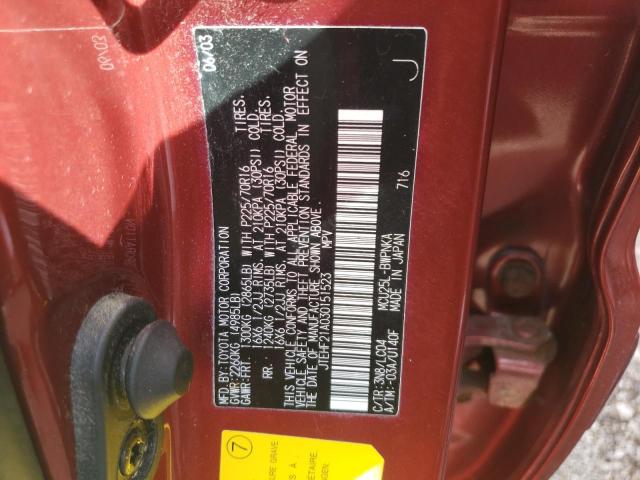 Foto 10 de la subasta – 2003 TOYOTA HIGHLANDER con VIN JTEHF21A030151523