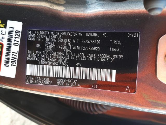 Photo 10 from auction – 2021 TOYOTA SEQUOIA LI with VIN 5TDHY5B19MS183660