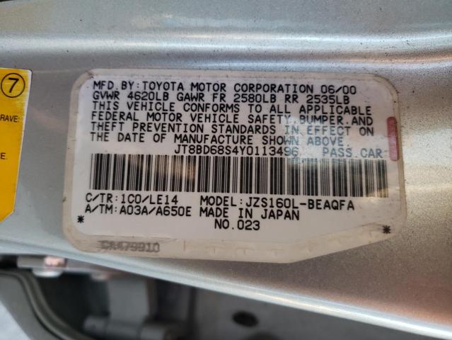 Photo 10 from auction – 2000 LEXUS GS 300 with VIN JT8BD68S4Y0113496