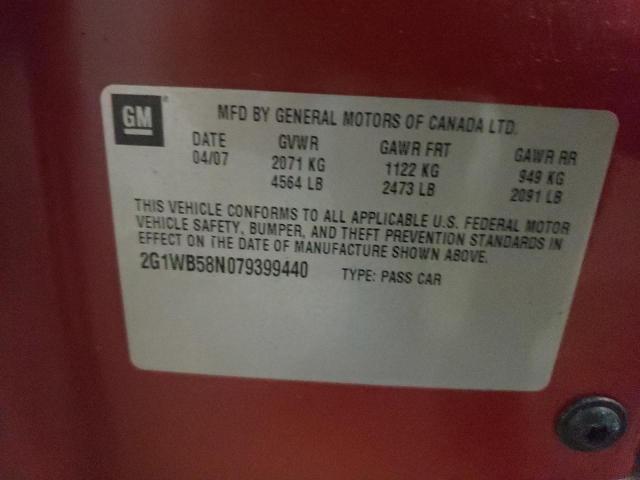Photo 10 from auction – 2007 CHEVROLET IMPALA LS with VIN 2G1WB58N079399440