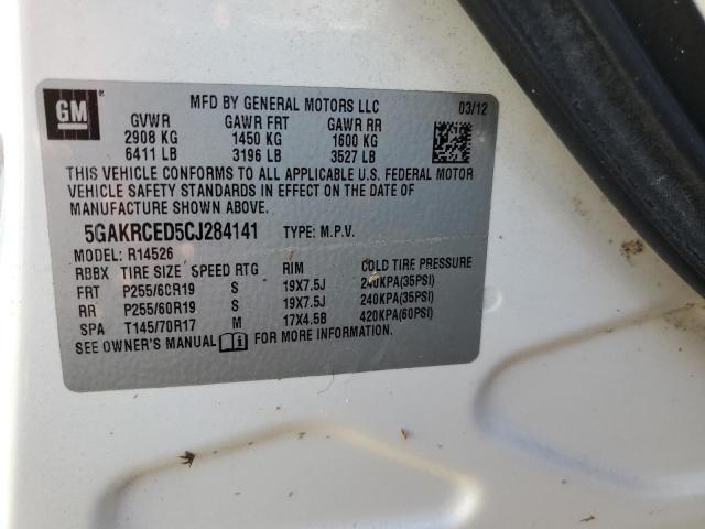 Photo 10 from auction – 2012 BUICK ENCLAVE with VIN 5GAKRCED5CJ284141