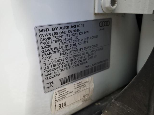 Photo 10 from auction – 2019 AUDI Q7 PREMIUM with VIN WA1LAAF7XKD010318