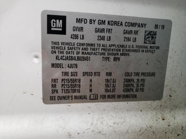 Photo 10 from auction – 2020 BUICK ENCORE PRE with VIN KL4CJASB4LB028451