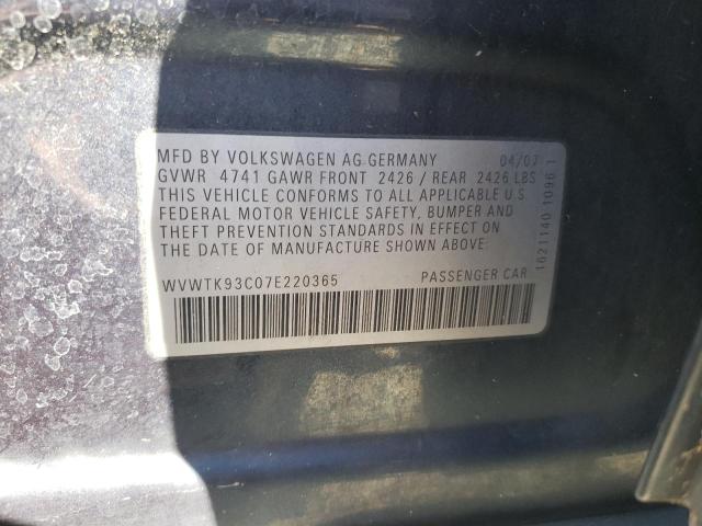 Photo 10 from auction – 2007 VOLKSWAGEN PASSAT 2.0 with VIN WVWTK93C07E220365