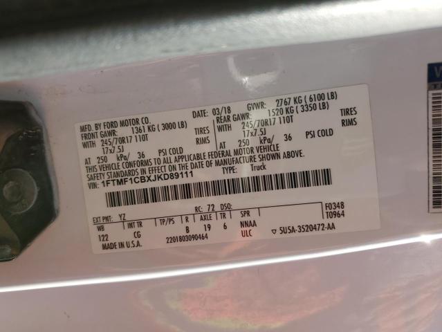 Photo 10 from auction – 2018 FORD F150 with VIN 1FTMF1CBXJKD89111