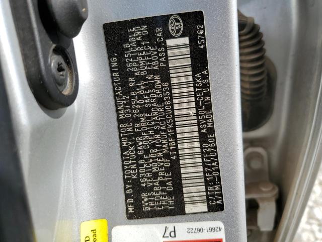 Photo 10 from auction – 2012 TOYOTA CAMRY BASE with VIN 4T1BF1FK5CU083536