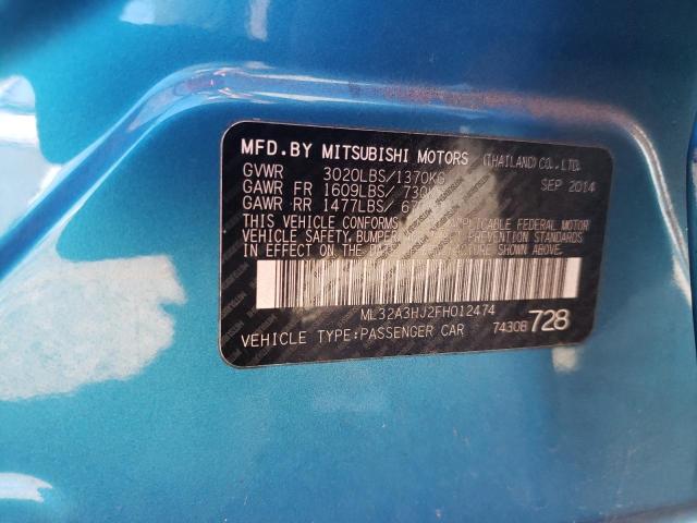Photo 10 from auction – 2015 MITSUBISHI MIRAGE DE with VIN ML32A3HJ2FH012474