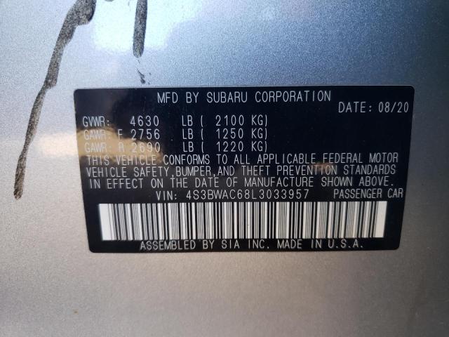 Photo 10 from auction – 2020 SUBARU LEGACY PRE with VIN 4S3BWAC68L3033957