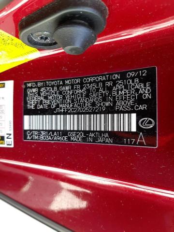 Photo 10 from auction – 2013 LEXUS IS 250 with VIN JTHFF2C27D2527219