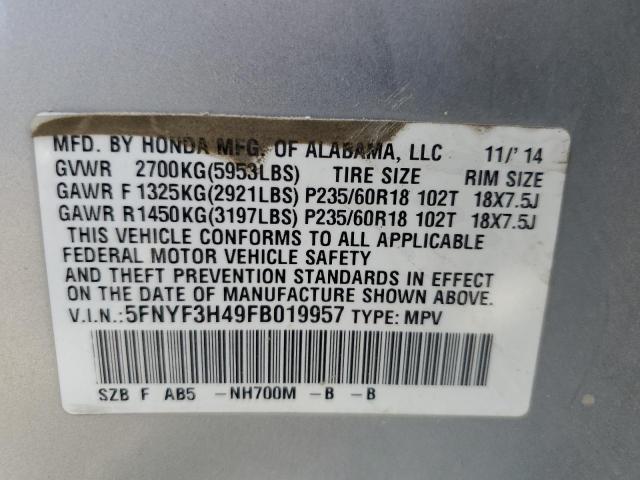 Photo 10 from auction – 2015 HONDA PILOT EX with VIN 5FNYF3H49FB019957