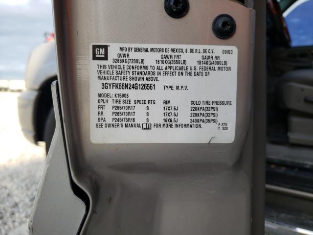 Photo 10 from auction – 2004 CADILLAC ESCALADE E with VIN 3GYFK66N24G126561