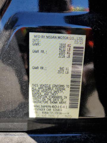 Photo 10 from auction – 2015 NISSAN ALTIMA 2.5 with VIN 1N4AL3AP4FN404641
