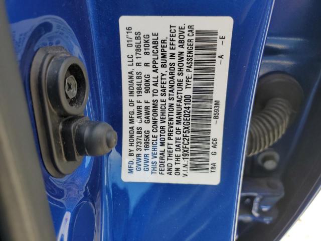 Photo 10 from auction – 2016 HONDA CIVIC LX with VIN 19XFC2F5XGE024100