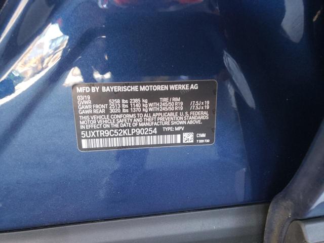 Photo 10 from auction – 2019 BMW X3 XDRIVE3 with VIN 5UXTR9C52KLP90254