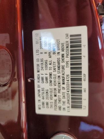 Photo 10 from auction – 2012 ACURA TSX with VIN JH4CU2F43CC014726
