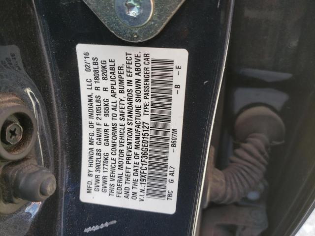 Photo 10 from auction – 2016 HONDA CIVIC EX with VIN 19XFC1F36GE015127