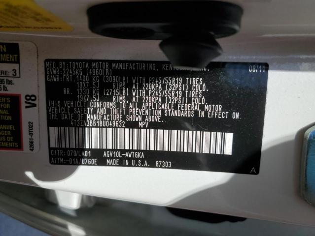 Photo 10 from auction – 2011 TOYOTA VENZA with VIN 4T3ZA3BB1BU049632
