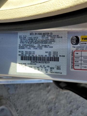 Photo 10 from auction – 2012 FORD FUSION HYB with VIN 3FADP0L36CR378319