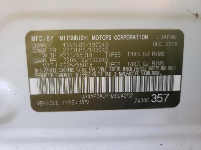 Photo 10 from auction – 2017 MITSUBISHI OUTLANDER with VIN JA4AP3AU7HZ024252