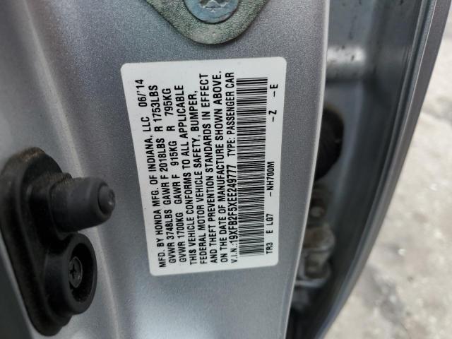 Photo 10 from auction – 2014 HONDA CIVIC LX with VIN 19XFB2F5XEE249777