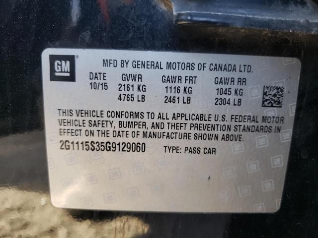 Photo 10 from auction – 2016 CHEVROLET IMPALA LT with VIN 2G1115S35G9129060
