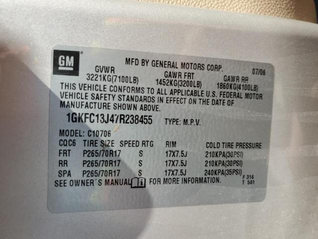 Photo 10 from auction – 2007 GMC YUKON with VIN 1GKFC13J47R238455