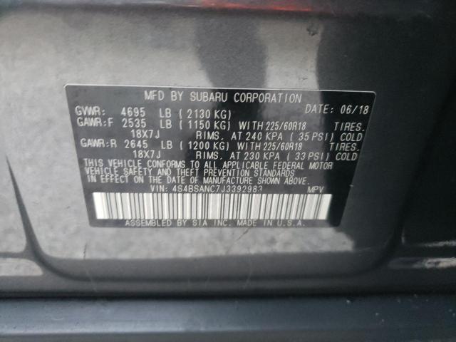 Photo 10 from auction – 2018 SUBARU OUTBACK 2. with VIN 4S4BSANC7J3392983