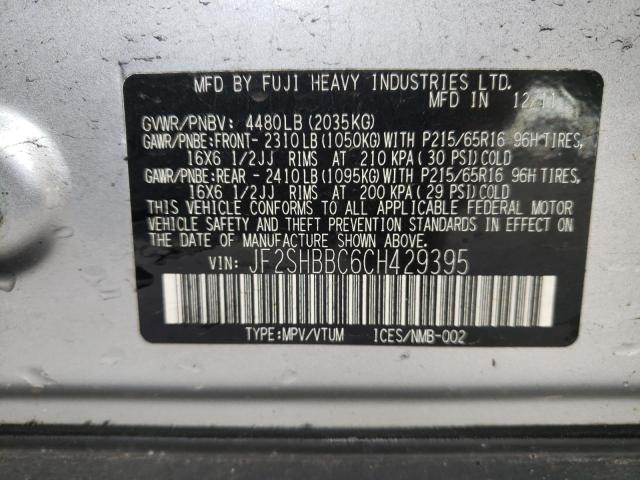 Photo 10 from auction – 2012 SUBARU FORESTER 2 with VIN JF2SHBBC6CH429395