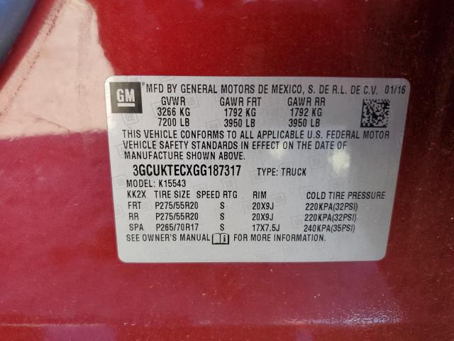 Photo 10 from auction – 2016 CHEVROLET SILVERADO with VIN 3GCUKTECXGG187317