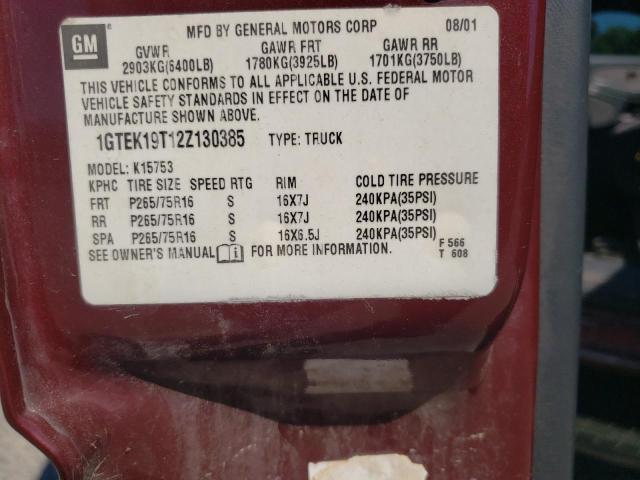 Photo 10 from auction – 2002 GMC NEW SIERRA with VIN 1GTEK19T12Z130385