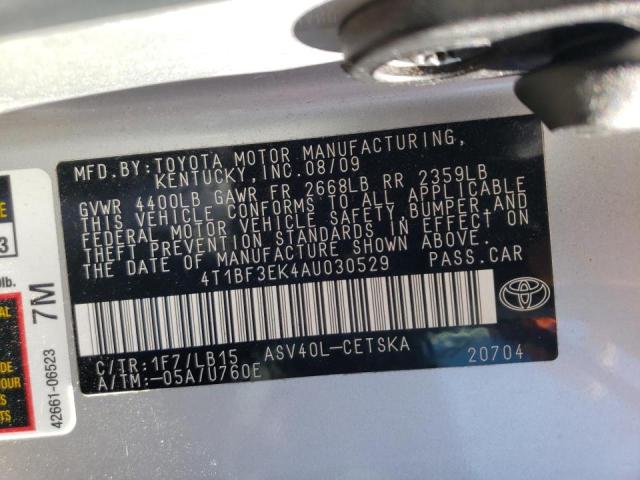 Photo 10 from auction – 2010 TOYOTA CAMRY BASE with VIN 4T1BF3EK4AU030529