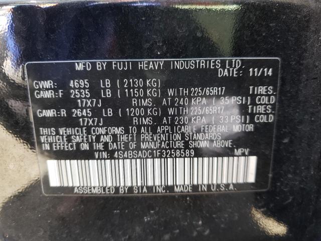 Photo 10 from auction – 2015 SUBARU OUTBACK 2. with VIN 4S4BSADC1F3258589