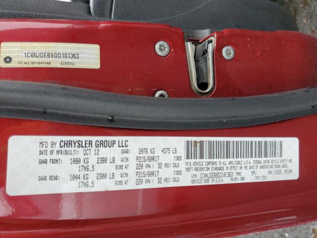 Photo 10 from auction – 2013 JEEP COMPASS LA with VIN 1C4NJDEB9DD101363