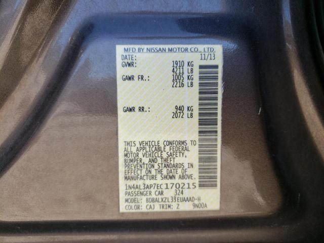 Photo 10 from auction – 2014 NISSAN ALTIMA 2.5 with VIN 1N4AL3AP7EC170215
