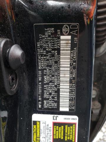 Photo 10 from auction – 2012 TOYOTA COROLLA BA with VIN 2T1BU4EE6CC844255