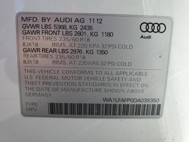 Photo 10 from auction – 2013 AUDI Q5 PREMIUM with VIN WA1LFAFP0DA039350