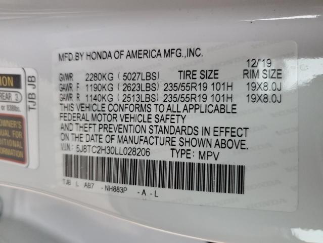 Photo 10 from auction – 2020 ACURA RDX with VIN 5J8TC2H30LL028206