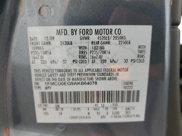 Photo 10 from auction – 2010 FORD ESCAPE LIM with VIN 1FMCU0EG9AKB64078