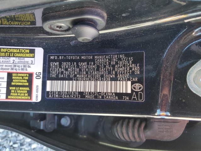 Photo 10 from auction – 2016 TOYOTA COROLLA L with VIN 2T1BURHE9GC581838