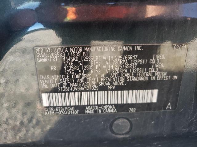 Photo 10 from auction – 2011 TOYOTA RAV4 with VIN 2T3BF4DV9BW121029