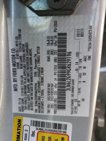 Photo 10 from auction – 2016 LINCOLN MKZ with VIN 3LN6L2G99GR629196